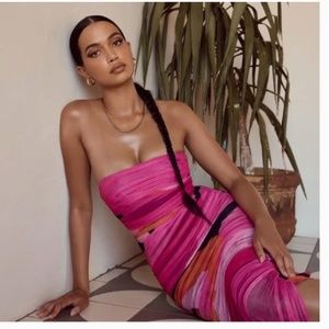 NWOT | House Of CB ‘Sasha’ Multicolor Strapless Dress NWOT size large